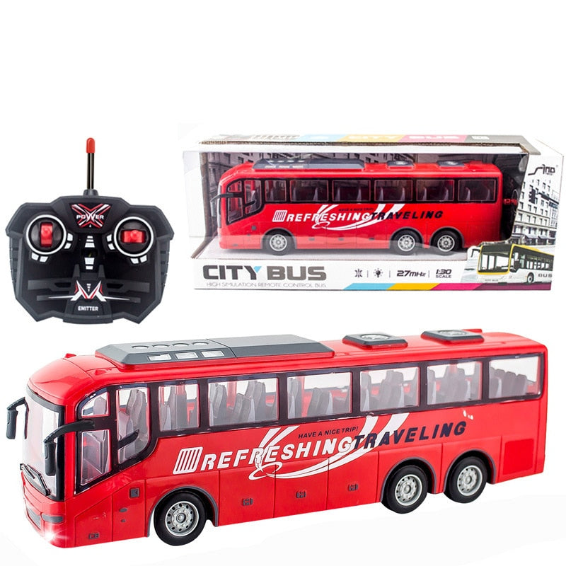 4CH Electric Wireless Remote Control Bus with Light Simulation School Bus Tour Bus Model Toy