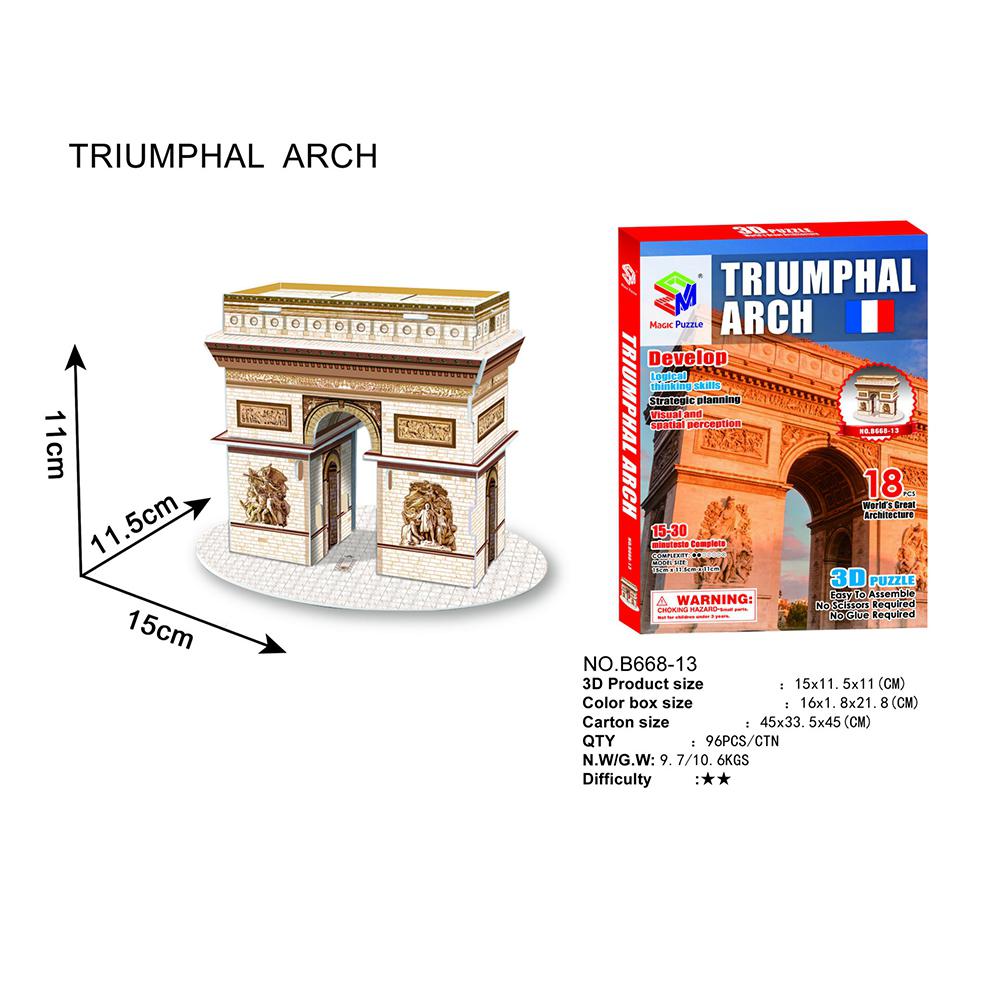 3D Puzzle Three-dimensional Word Famous Buildings Architecture Puzzle Educational Toy DIY Gift for Children and Adult