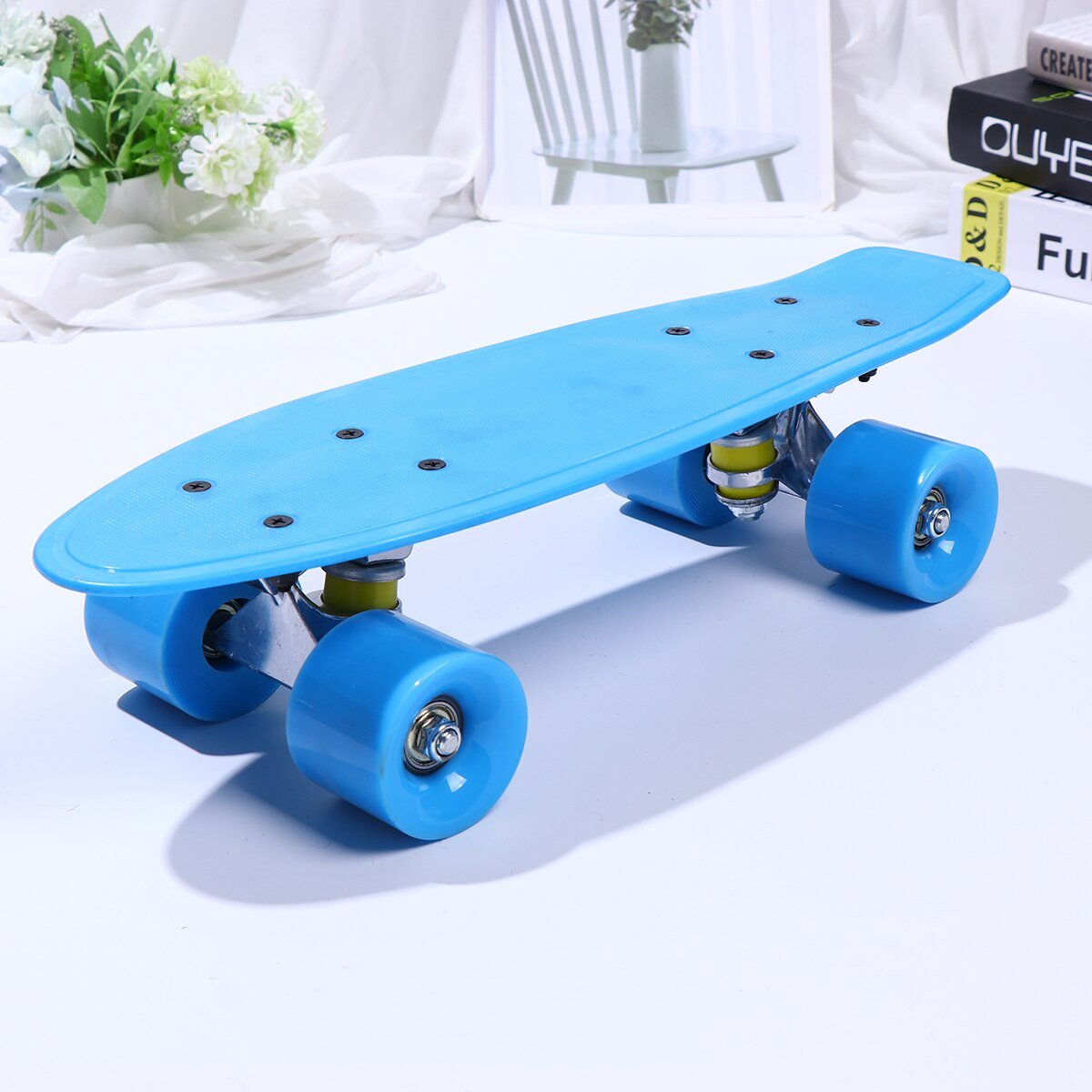 16.5Inches Four-wheel Mini Longboard Pastel Color Skate Board skateboard with LED Flashing Wheels Retro Skateboard