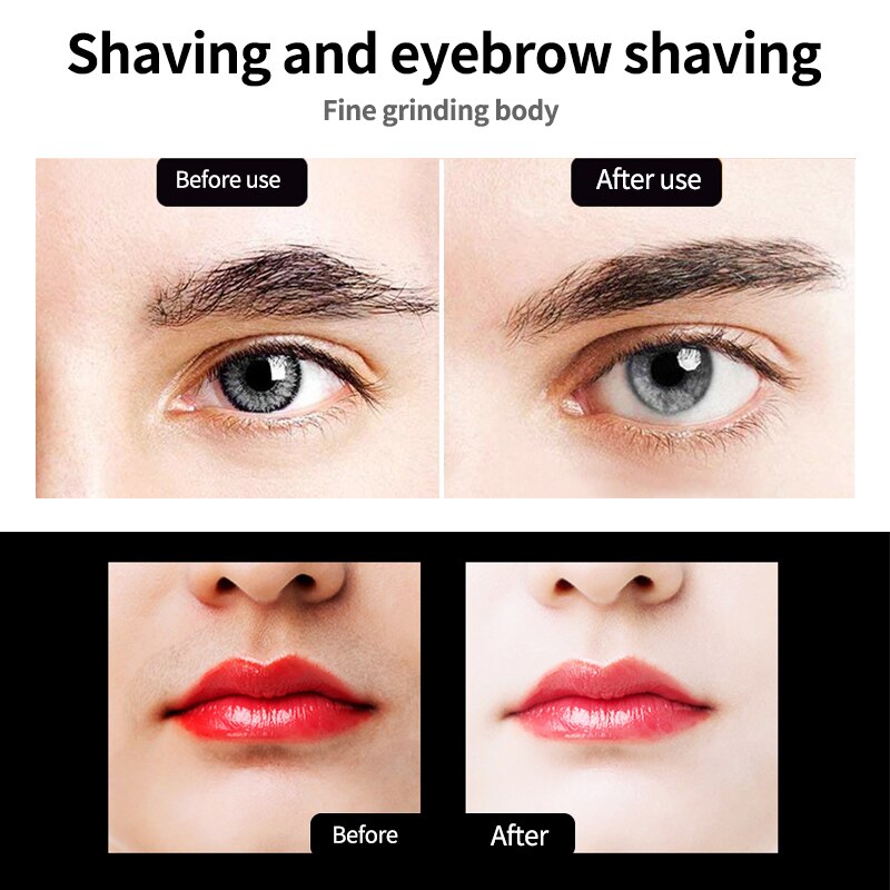 2 In 1 Electric Eyebrow Trimmer Makeup Painless Eye Brow Epilator Mini Shaver Razors Women Portable Facial Body Hair Remover
