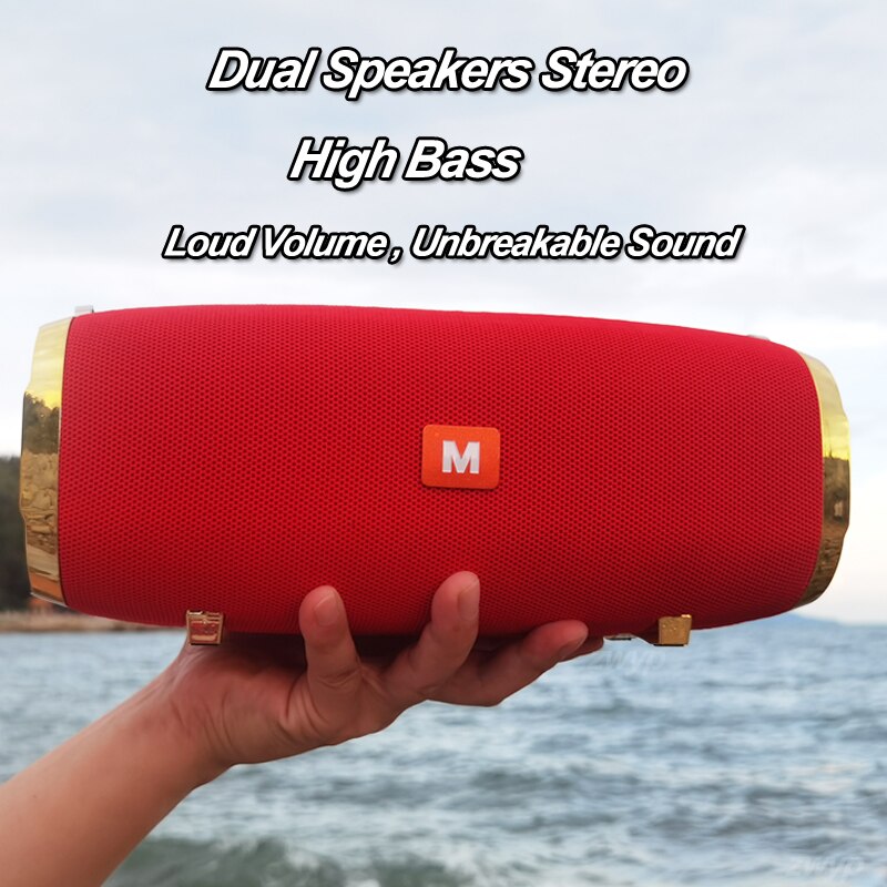 50W high-power portable bluetooth speaker sound column stereo wireless subwoofer music center, support FM radio TF aux USB
