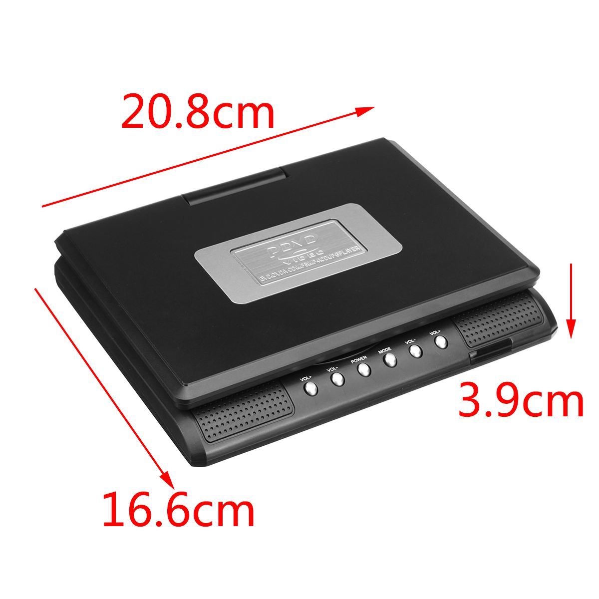 Portable 7.8 Inch HD TV Home Car DVD Player VCD CD MP3 DVD Player USB SD Cards RCA TV Portatil Cable Game 16:9 Rotate LCD Screen