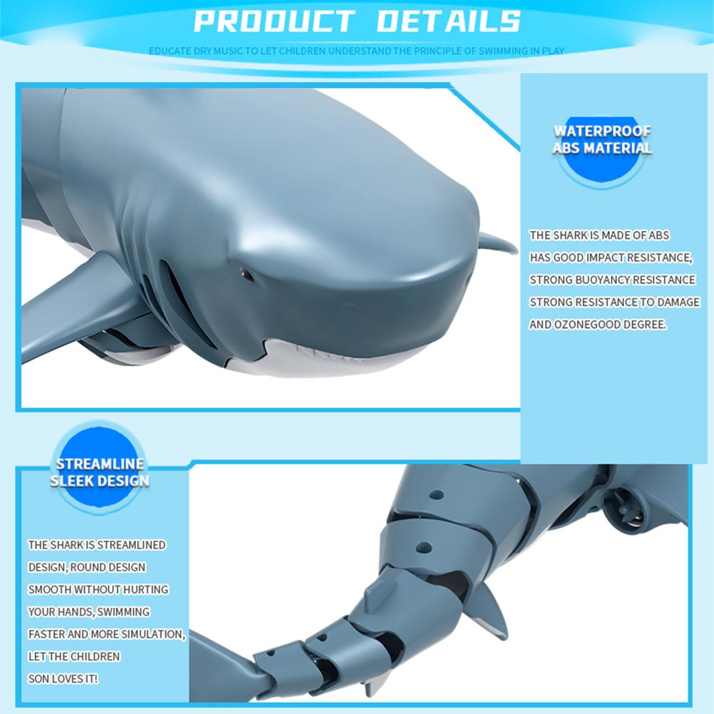 2.4G Highly simulated Simulation Remote Control Shark Boat Toy USB Charging for Swimming Pool Bathroom Funny Toy