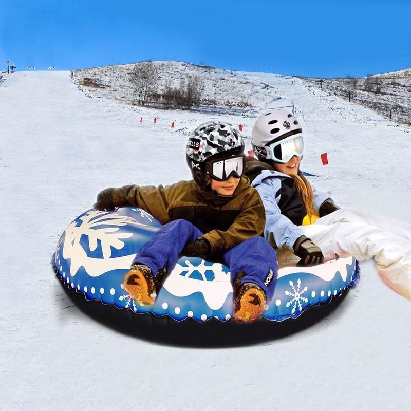 Cold-resistant And Wear-resistant PVC Inflatable Ski Circle With Handle Durable Children&Adult Outdoor Skiing Snow Tube