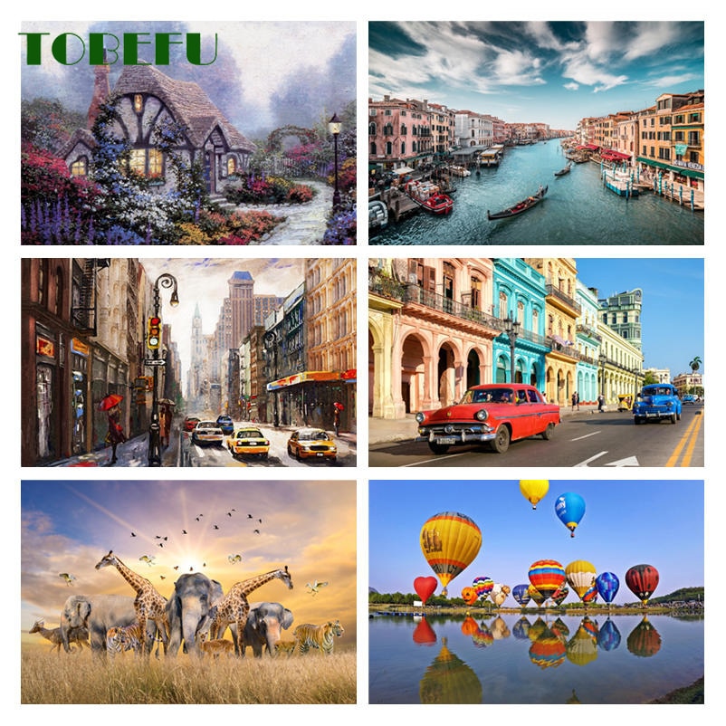 TOBEFU 500 Pieces Jigsaw Puzzle Assembling Picture Landscape Decompression Puzzles Toy for Adult Children Kids Educational Gift