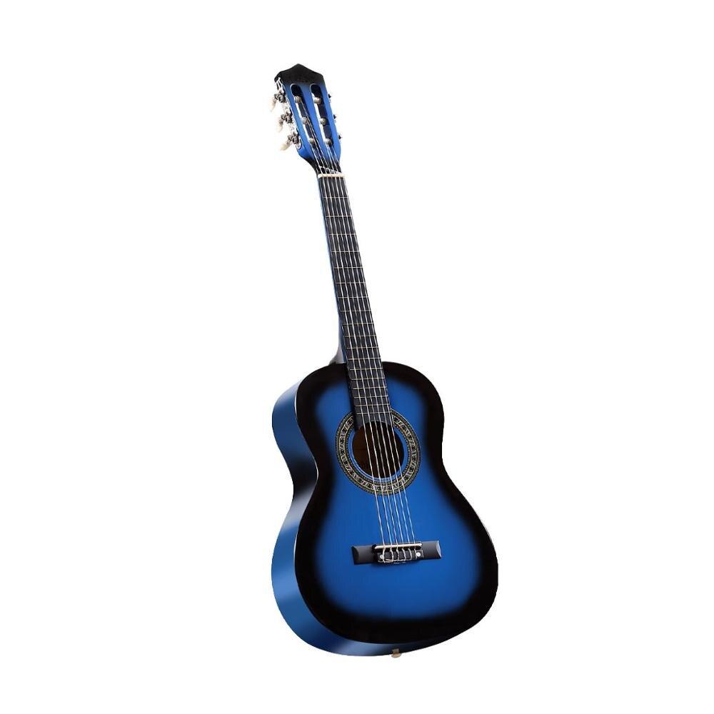 34inch Kids Classical  Acoustic Starter Kit Guitar 1/2 Size with 6 Strings  Gig bag  Tuner Picks Strap for Beginners ( Blue)