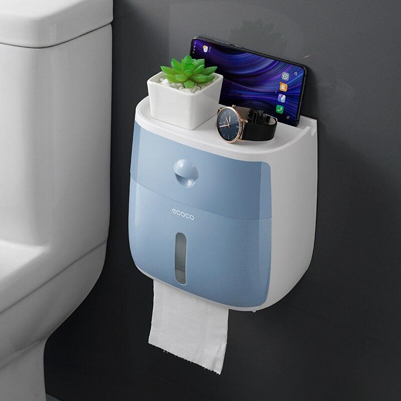 ecoco Portable Toilet Paper Holder Plastic Waterproof Paper Dispenser For Toilet Home Storage Box Bathroom Accessories