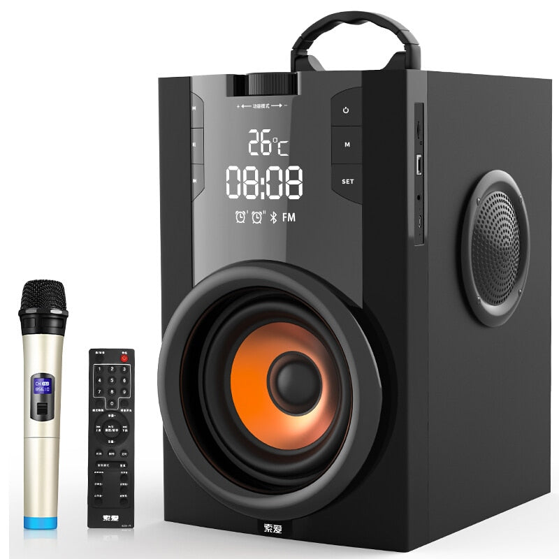 2200mAh Big Power Bluetooth Speaker Subwoofer Wireless Portable Heavy Bass Stereo Speakers Music Player LCD Display FM Radio TF