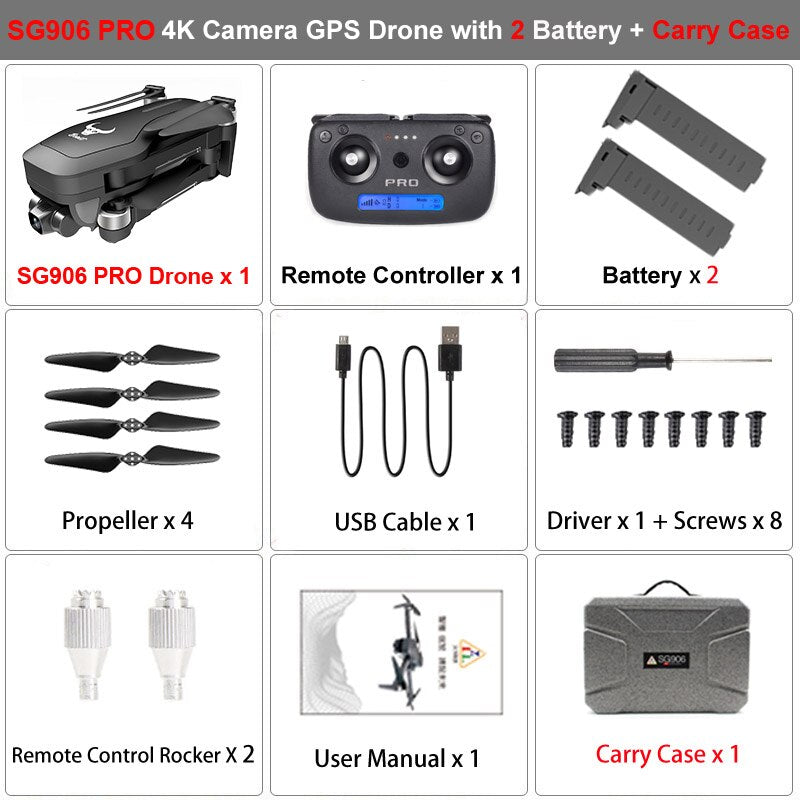 ZLRC SG906 Pro 2 RC Drone with 4K Camera GPS 5G WIFI 3-axis Gimbal Drone Quadcopter Professional 50X Zoom Brushless Drones Toys