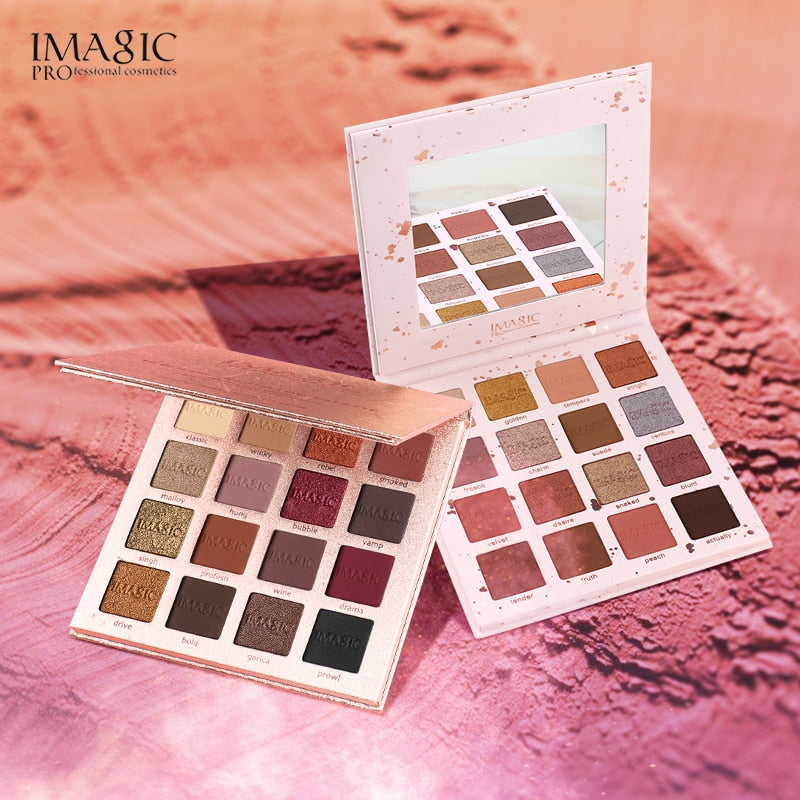 IMAGIC New Arrival Charming Eyeshadow 16 Color Palette Make up Palette Matte Shimmer  Pigmented Eye Shadow Powder
