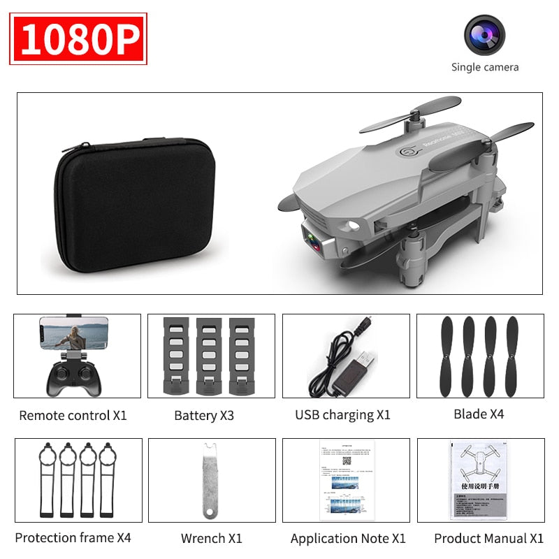 New R16 drone 4k HD dual lens mini drone WiFi 1080p real-time transmission FPV drone follow me Foldable RC Quadcopter toy