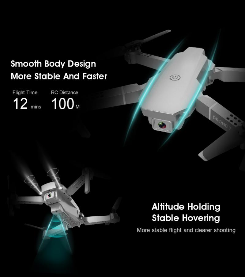 E68 Pro WIFI FPV Quadcopter 4K/1080P HD With Wide Angle Camera Foldable Altitude Hold Durable RC Drone Toys RC Quadcopter Dron