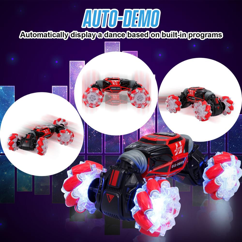4WD RC Stunt Car Watch Gesture Sensor Control Deformable Electric RC Drift Car Transformer Car Toys for Kid Gift with LED Light