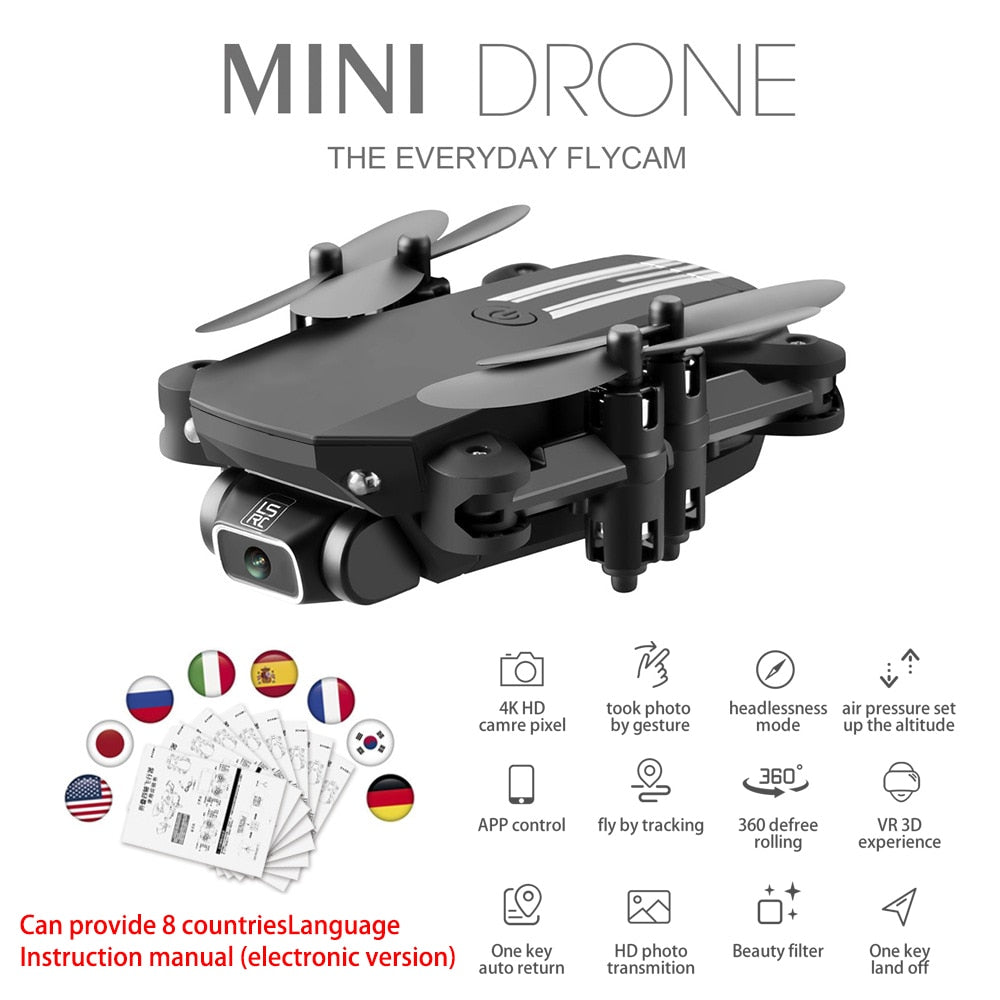 SHAREFUNBAY drone 4k HD wide angle camera wifi fpv drone height keeping drone with camera mini drone video live rc quadcopter