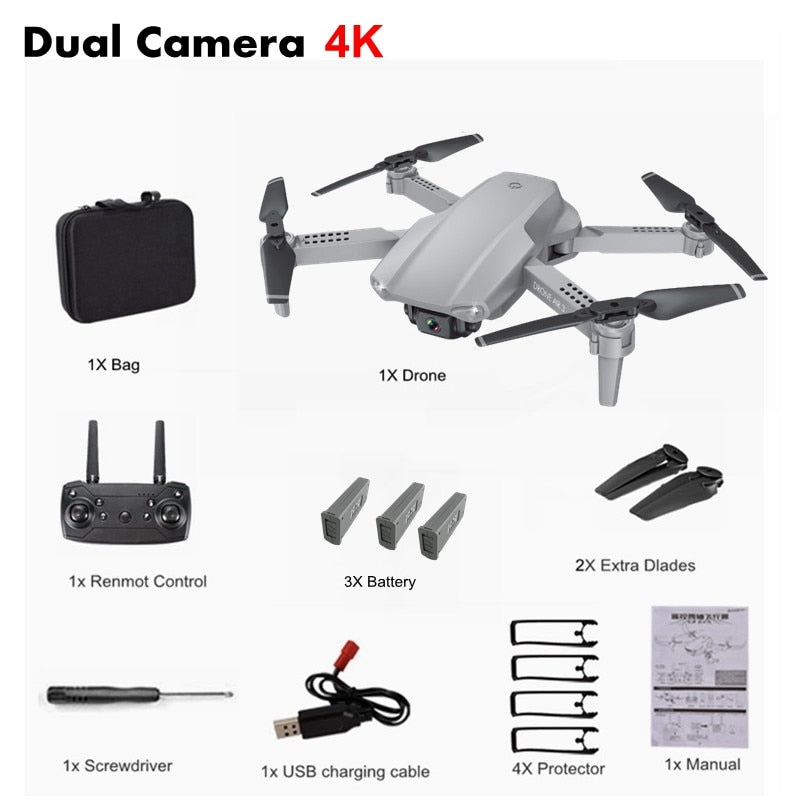 2020 NEW E99 Drone 4K HD FPV Wide Angle  Profession  Dual Camera Hight Hold Optical Flow Foldable RC Quadcopter Dron Toys