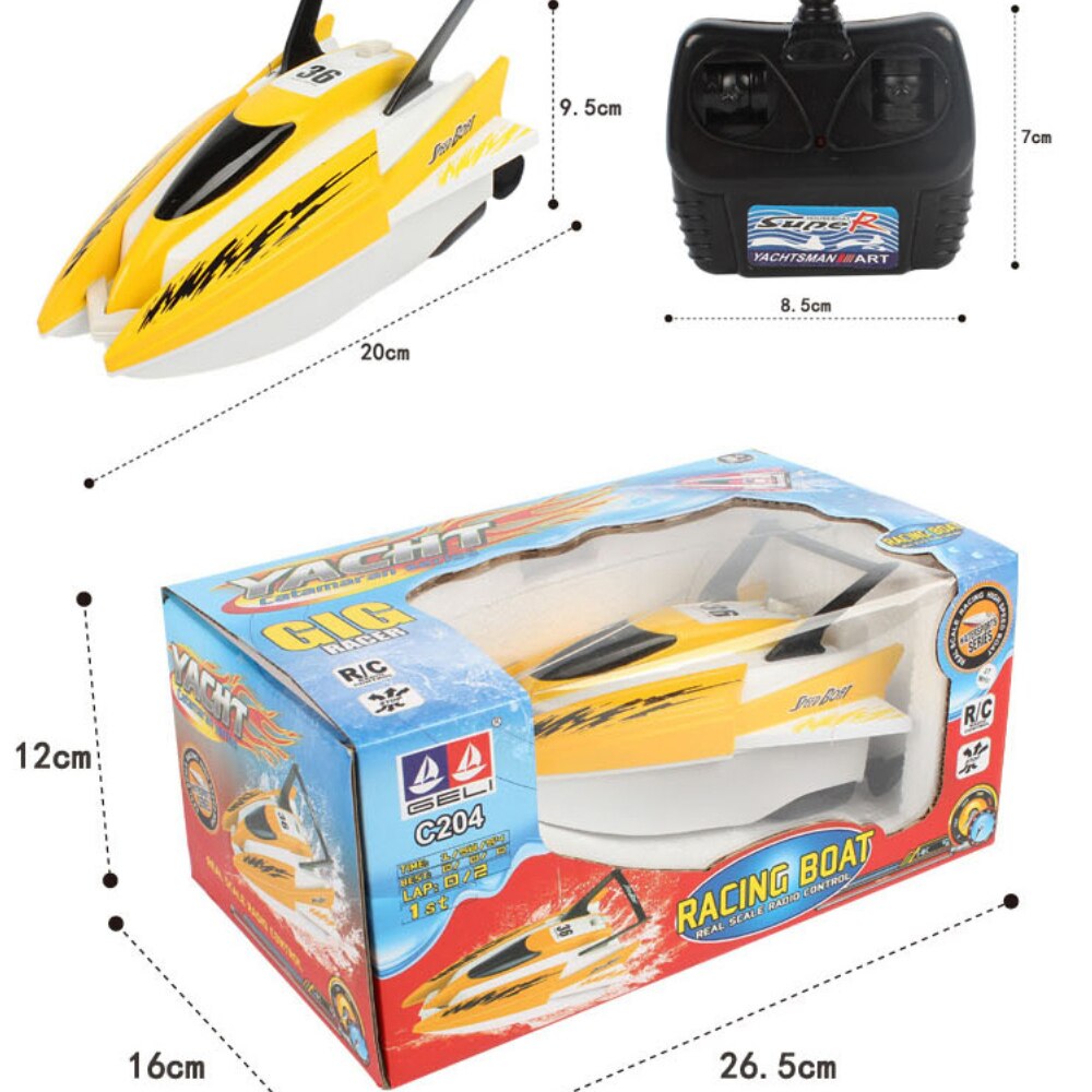 4 Channels RC Boats Plastic Fast Boat Rowing Navigation Remote Control Speed Waterproof Electric Toy Twin Motor Kid Chirdren Toy