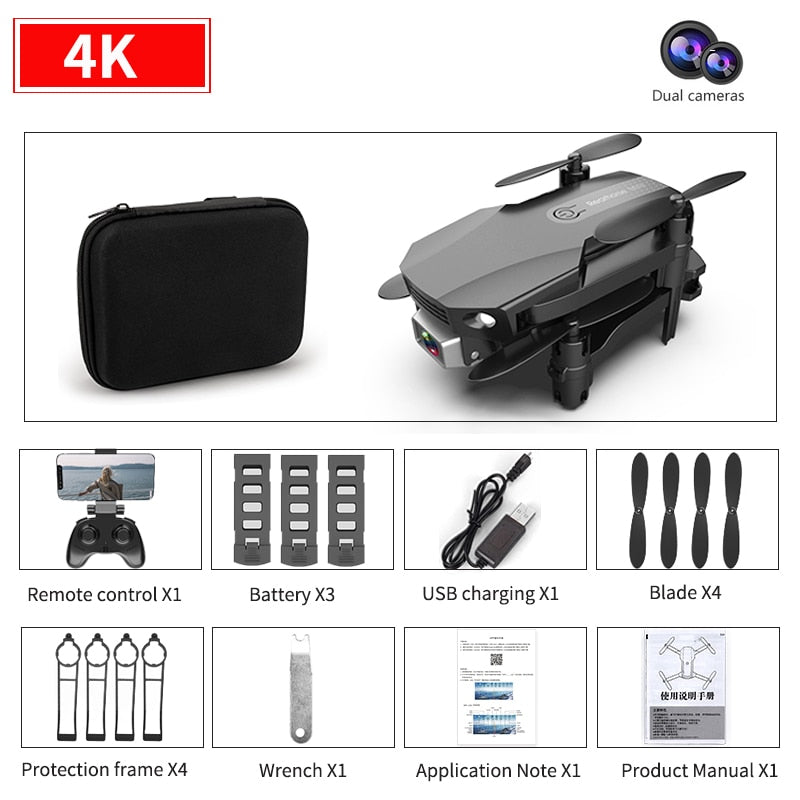 New R16 drone 4k HD dual lens mini drone WiFi 1080p real-time transmission FPV drone follow me Foldable RC Quadcopter toy