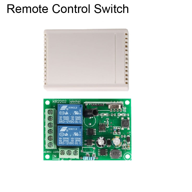 433Mhz Remote Control Switch for Light,Door, Garage Universal Remote AC 85V ~ 250V 110V 220V 2CH Relay Receiver and Controller