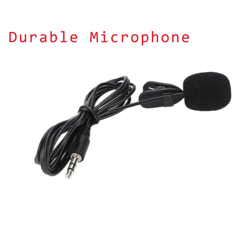 Clip-on Lapel Lavalier Microphone 3.5mm Jack For iPhone For Speaking Singing Speech SmartPhone Recording PC Tie Clip Microphone (Black)