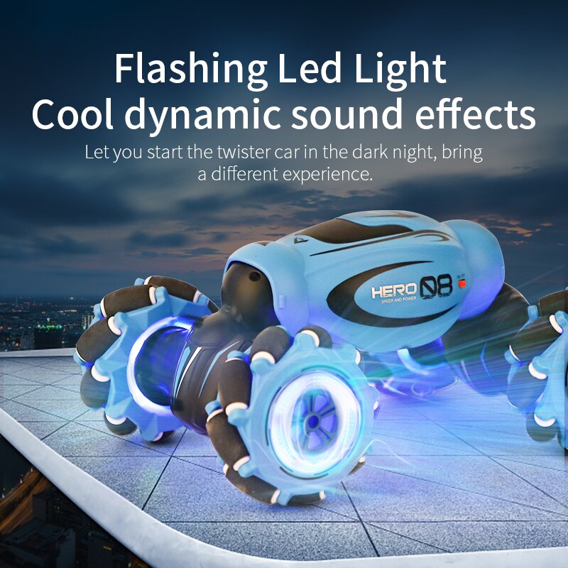 2020 NEW Remote Control Stunt Car Gesture Induction Twisting Off-Road RC Cars Vehicle Light Music Drift Dancing Side Driving Toy