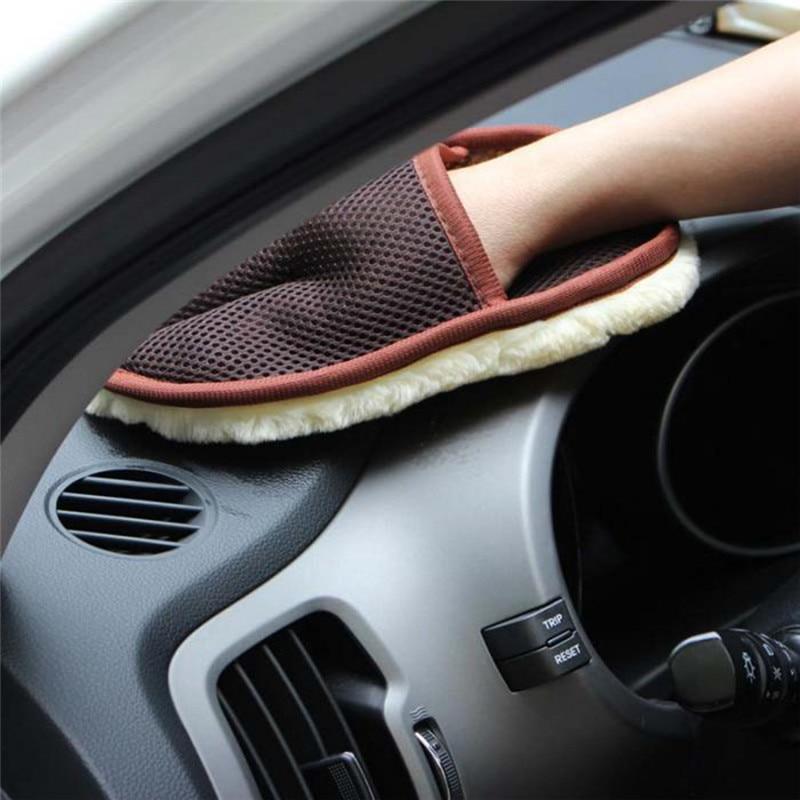 Car Styling 15*24cm Automotive Car Cleaning Car Brush Cleaner Wool Soft Car Washing Gloves Cleaning Brush Motorcycle Washer Care