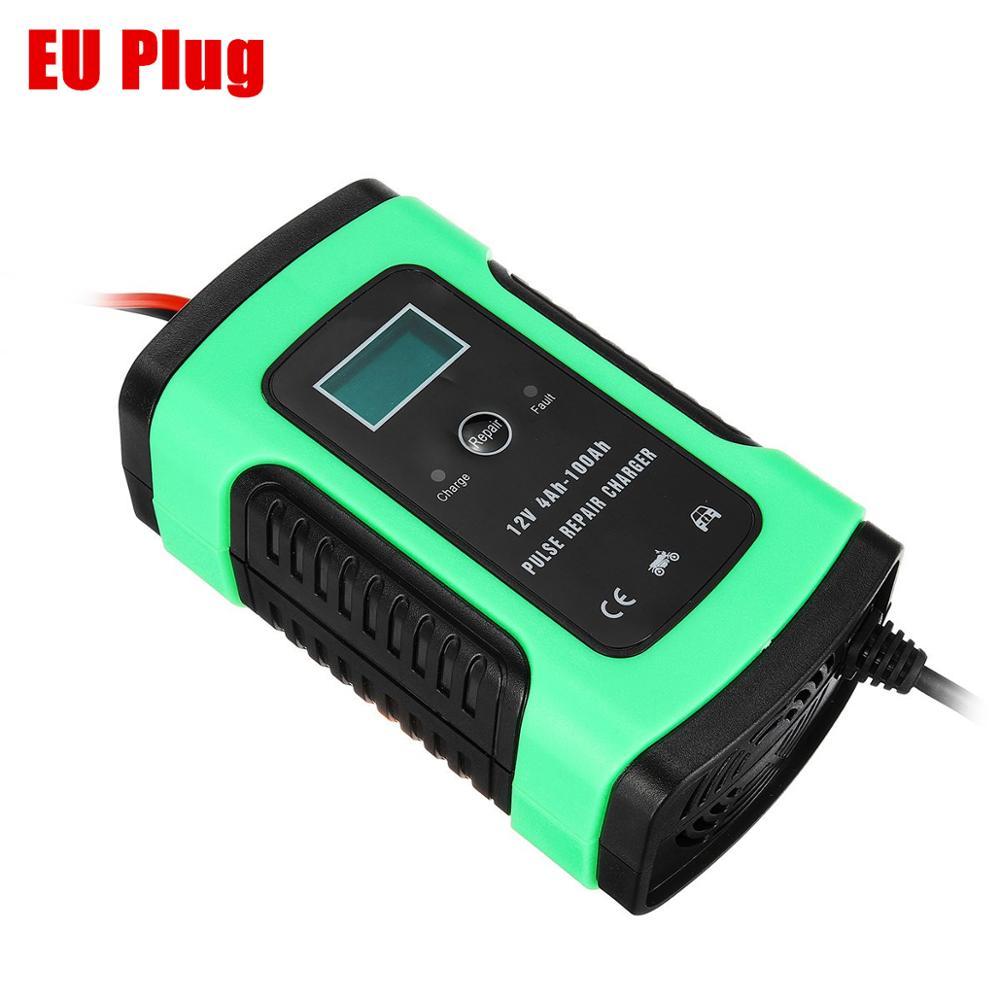 12V 5A Auto Car Intelligent Battery Charger Jump Starter LCD Intelligent 100-240V 100AH Pulse Repair Type