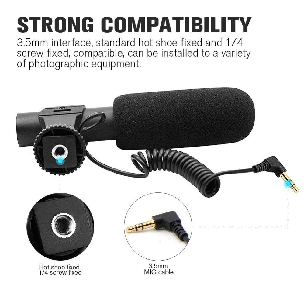 MAMEN 3.5mm Audio Plug Professional Recording Microphone Condensador For Camera DSLR Digital Video Camcorder VLOG Microfone