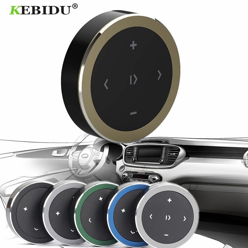 Kebidu Wireless Bluetooth Media Steering Wheel Remote Control mp3 Music Play for Android IOS Smartphone Control Car Kit Styling