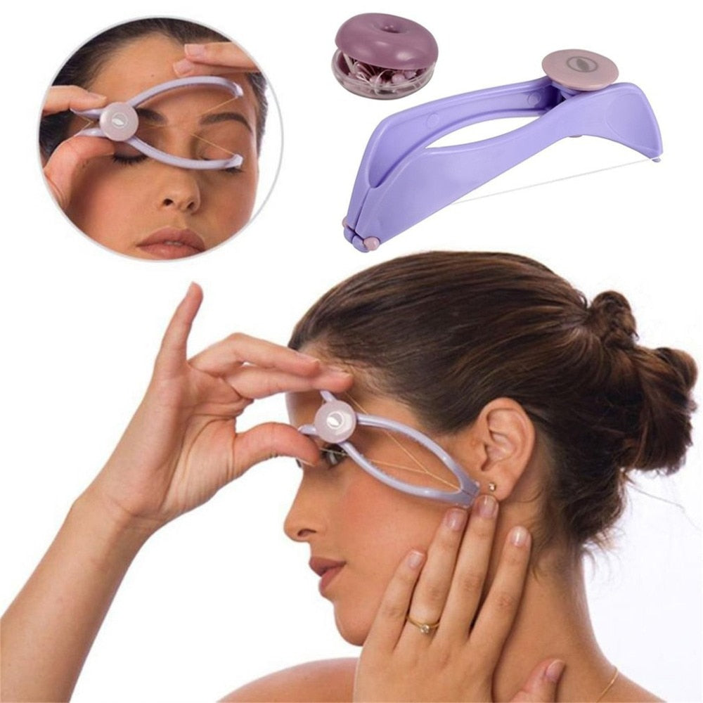 Women Facial Hair Remover Spring Threading Epilator Face Defeatherer DIY Makeup Beauty Tool for Cheeks Eyebrow