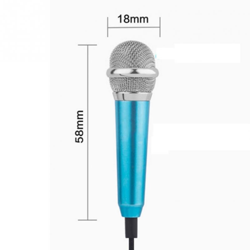 Portable 3.5mm Stereo Studio Mic KTV Karaoke Mini Microphone For Cell Phone  Laptop PC Desktop 5.5cm*1.8cm Small Size Mic