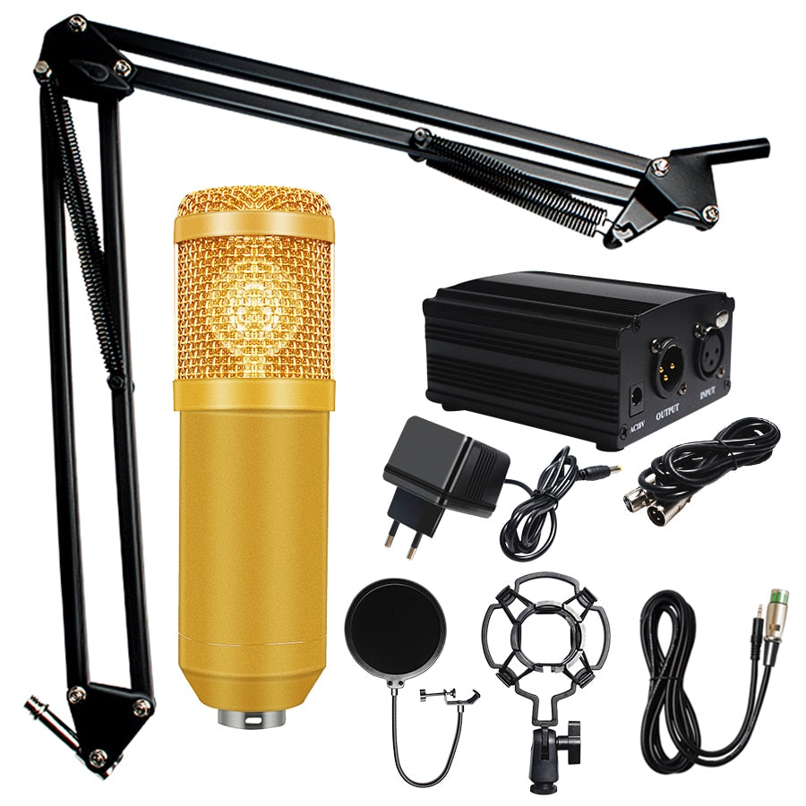 Professional microfone BM 800 Karaoke Microphone Condenser Microphone Kits Bundle Microphone for Computer Studio Recording