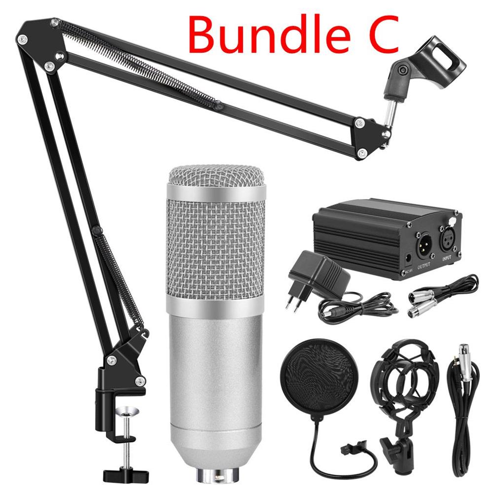 микрофон bm 800 Condenser Microphone Studio Recording Kits bm800 Karaoke Microphone for Computer bm-800 Mic Stand Phantom Power