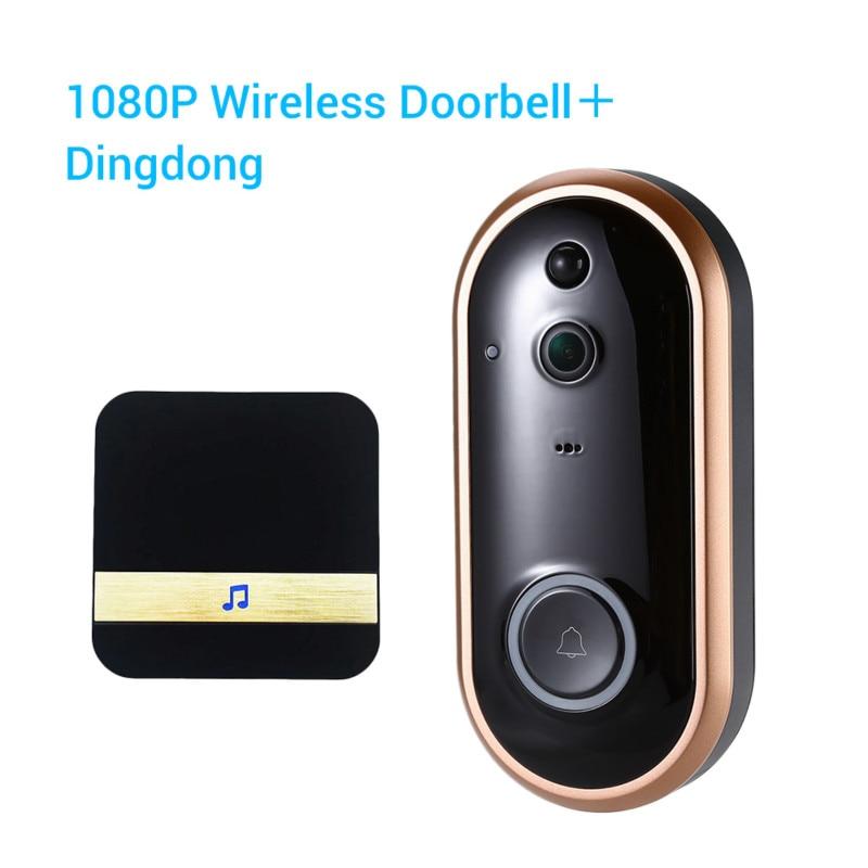 1080P Smart WIFI Doorbell Intercom Video Ring Door Bell With Camera IR Entry Door Alert Wireless Security Chime Door Cam Alarm