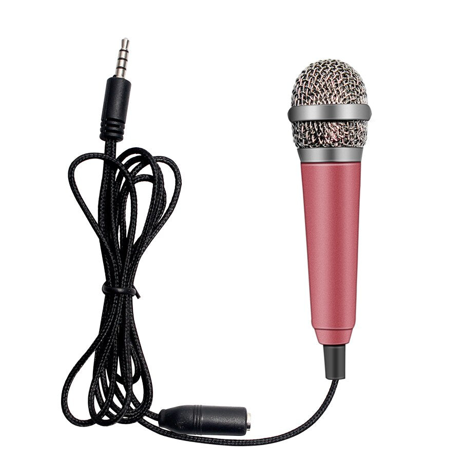 4Color Handheld Mic Portable Mini 3.5mm Stereo Studio Microphone For Laptop PC Desktop Mic KTV Karaoke 5.5cm*1.8cm