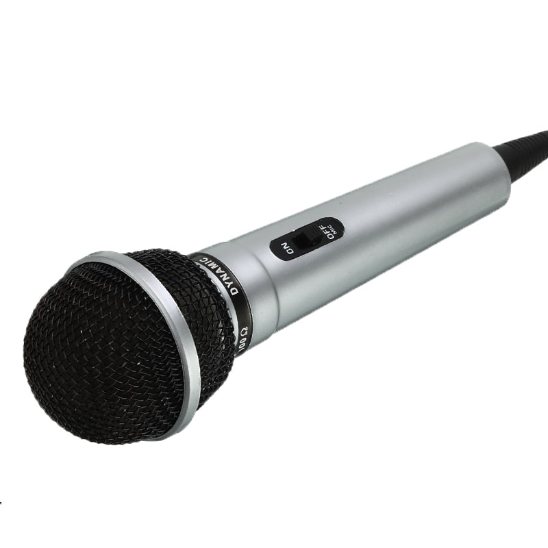 Universal 3.5mm Wired Microphone Protable Public Transmitter KTV Karaoke Recording Black Silver