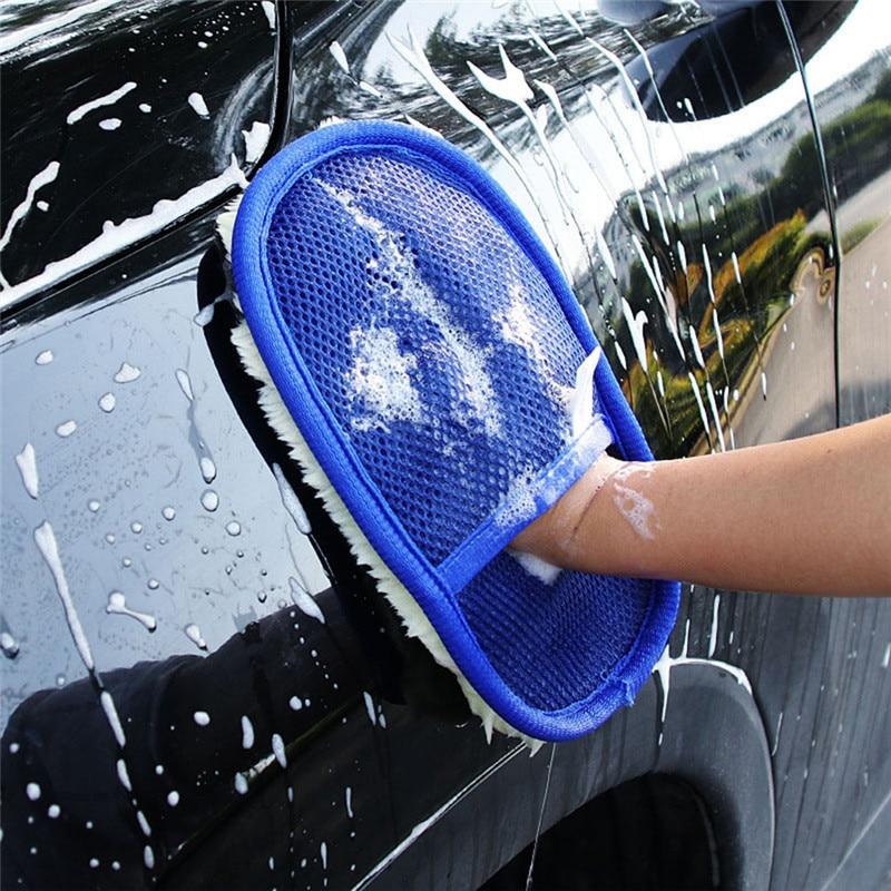 Car Styling 15*24cm Automotive Car Cleaning Car Brush Cleaner Wool Soft Car Washing Gloves Cleaning Brush Motorcycle Washer Care