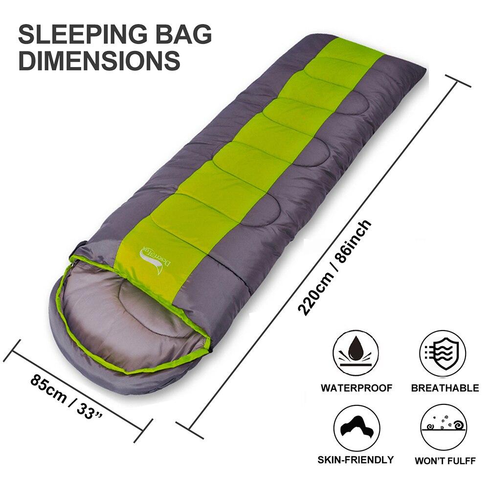 Desert&Fox Large Sleeping Bag for Adults 1pc Winter Type Envelope Warm Sleeping Bags Blanket for Camping Hiking Tourism 220x85cm