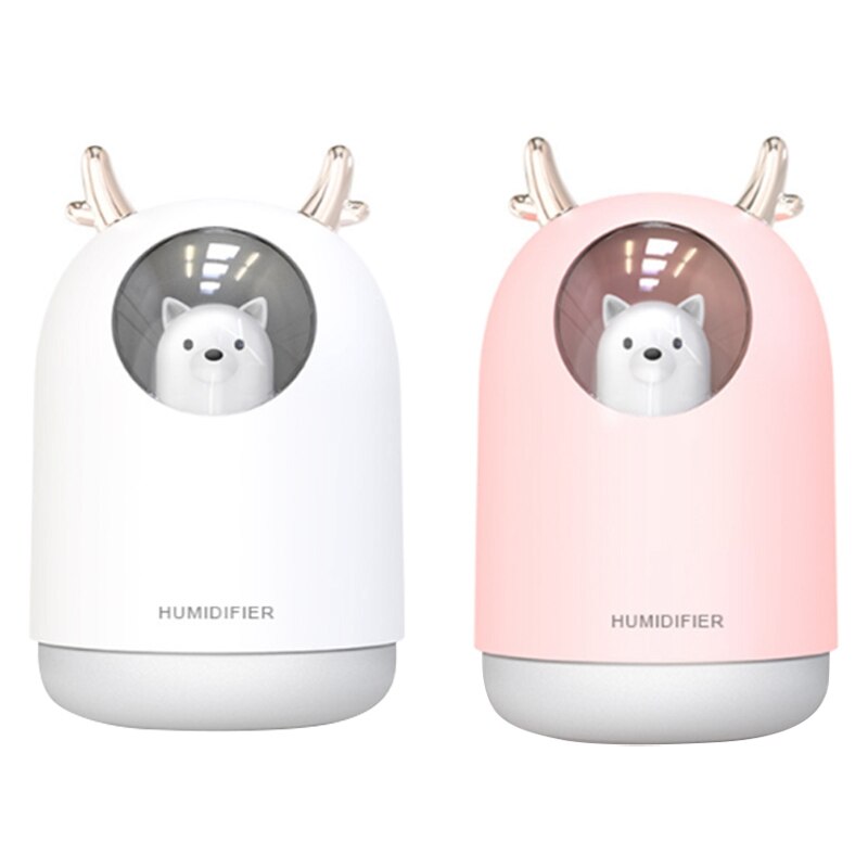 Air Humidifier Ultrasonic Electric USB Humidifier 300ML Aromatherapy Spray Nebulizer with Light