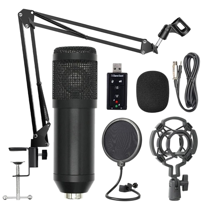 Bm800 Professional Suspension Microphone Kit Studio Live Stream Broadcasting Recording Condenser Microphone Set for podcast