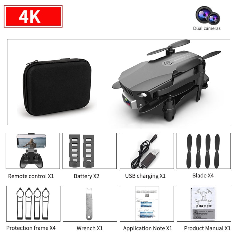 New R16 drone 4k HD dual lens mini drone WiFi 1080p real-time transmission FPV drone follow me Foldable RC Quadcopter toy
