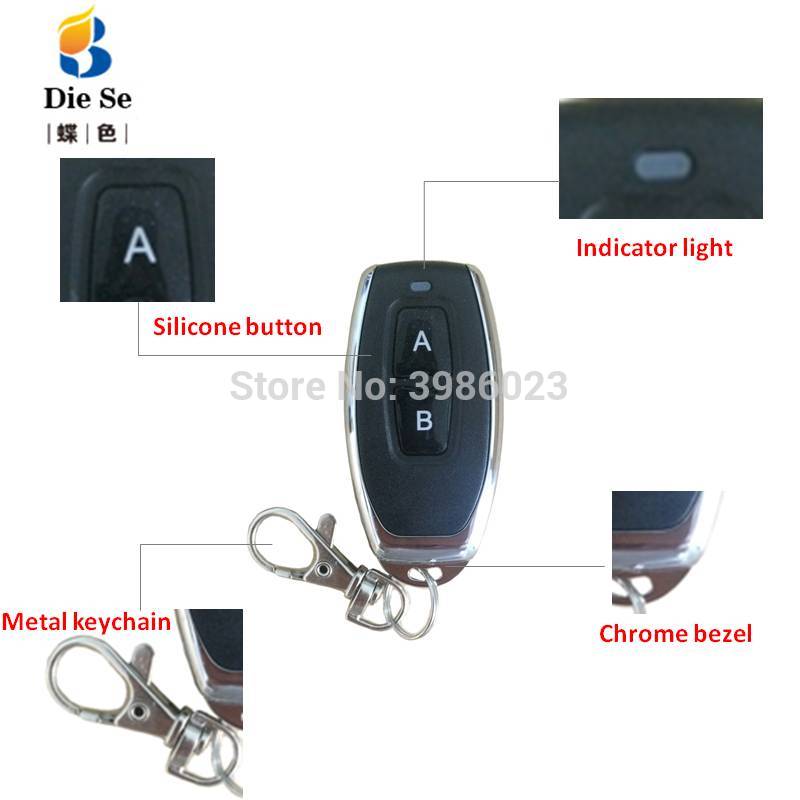 433Mhz Remote Control Switch for Light,Door, Garage Universal Remote AC 85V ~ 250V 110V 220V 2CH Relay Receiver and Controller