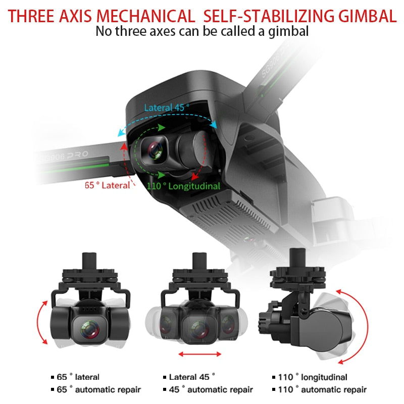 ZLRC SG906 Pro 2 RC Drone with 4K Camera GPS 5G WIFI 3-axis Gimbal Drone Quadcopter Professional 50X Zoom Brushless Drones Toys