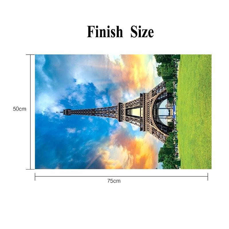 1000Pcs 3D Paper Jigsaw Puzzle for Adults Kids Toys Puzzles Wooden Educational Toys Stickers Eiffel Tower Flowers Painting