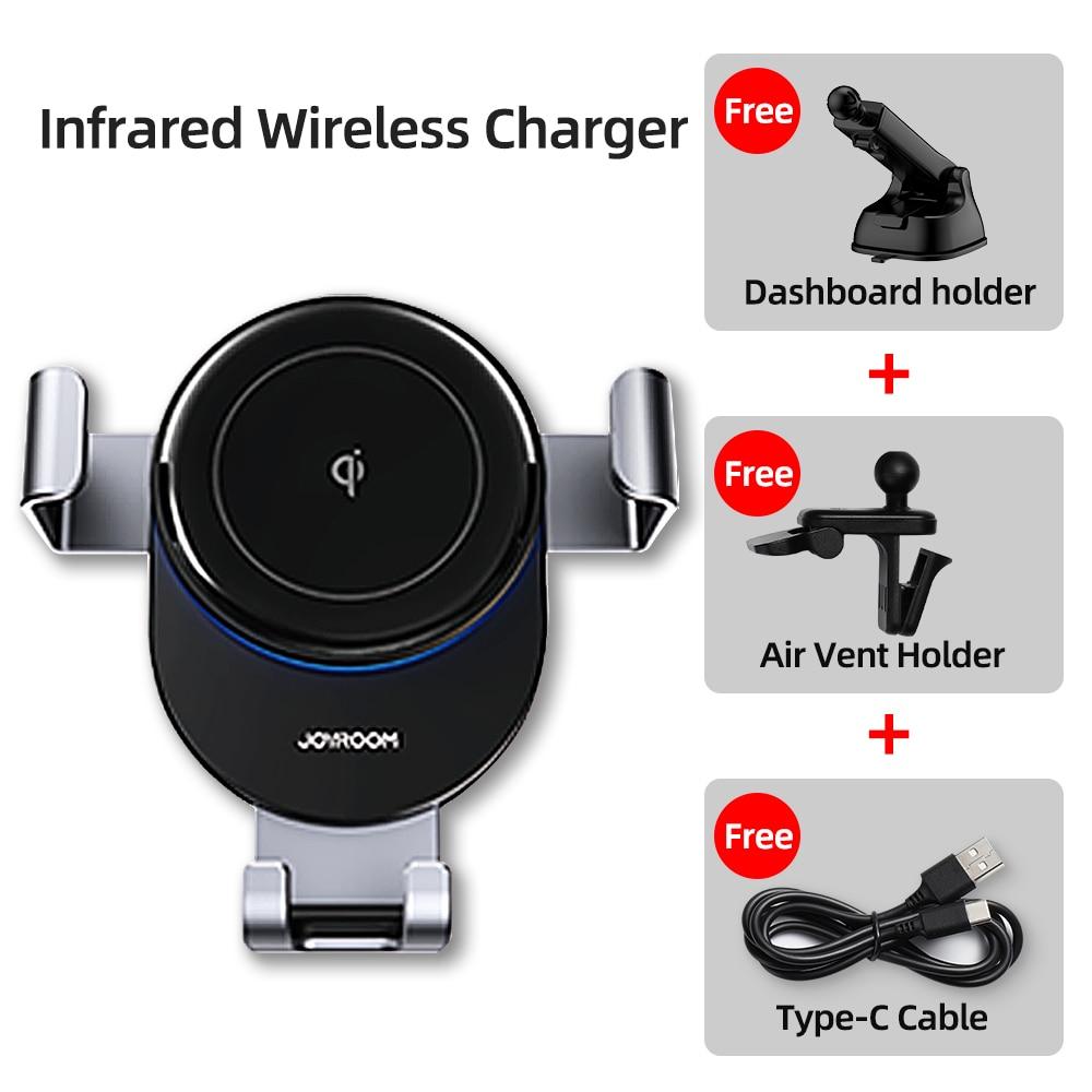 Joyroom 15W Qi Car Phone Holder wireless charger Wireless Charger Car Mount Intelligent Infrared for Air Vent Mount For iPhone