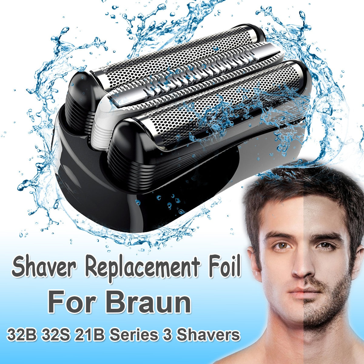Replacement Shaver Foil Head for Braun 32B 32S 21B for Cruzer6 Series 3 301S 310S 320S 360S 3000S 3010S 3020S 350CC Head Blade