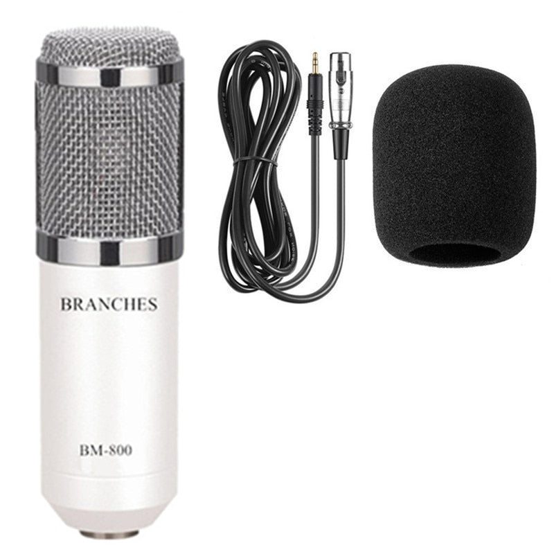 BM-800 Professional Condenser Microphone Kit:Microphone For Computer+Shock Mount+Foam Cap+Cable As BM 800 Microphone BM800