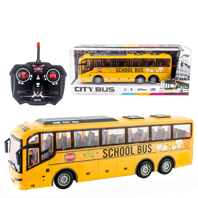 4CH Electric Wireless Remote Control Bus with Light Simulation School Bus Tour Bus Model Toy