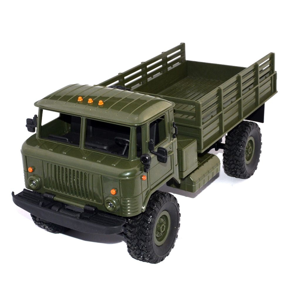 WPL B-24 1: 16 RTR 2.4G RC Crawler Truck Car Remote Control Kids Toy Car (ArmyGreen ) Racing Truck  Army green  LED  ABS,Plastic (Army Green)