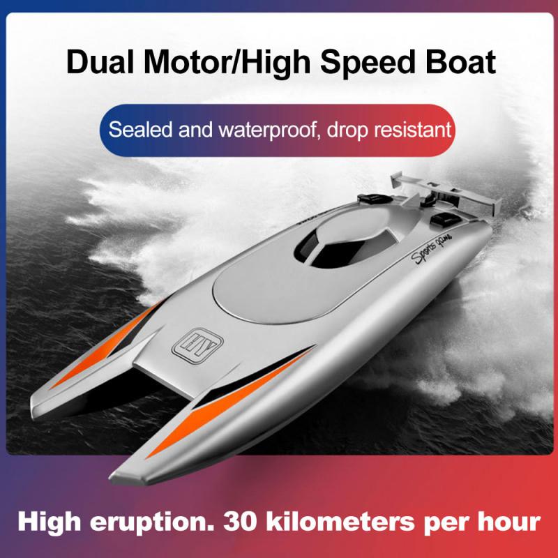 2.4G Remote Control Boat Speedboat Yacht Children Competition Boat Water Toy 30km Per Hour Waterproof Gauge Racing Ship RC Toy