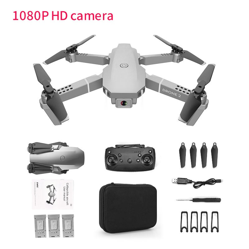 E68 Pro WIFI FPV Quadcopter 4K/1080P HD With Wide Angle Camera Foldable Altitude Hold Durable RC Drone Toys RC Quadcopter Dron